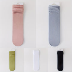 5 Pairs Solid Socks Comfy & Breathable Women's Stockings