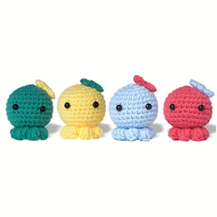 1pc Crochet Material Bag Doll DIY Eight Claw Fish Wool English Instruction Book