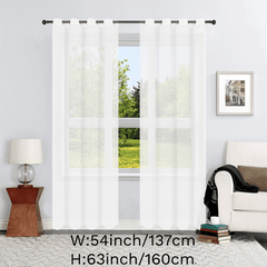 Lightweight Voile Sheer Curtains Grommet Top Light Filtering Curtains