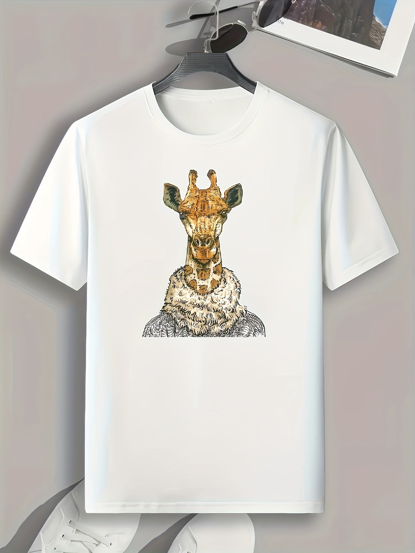 Giraffe Print Men's Graphic T shirt for Summer