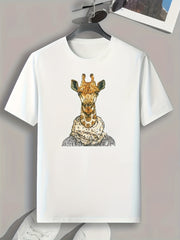 Giraffe Print Men's Graphic T shirt for Summer