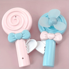 2pcs Mini Lollipop Shape Pocket Fan Portable Plastic Fan