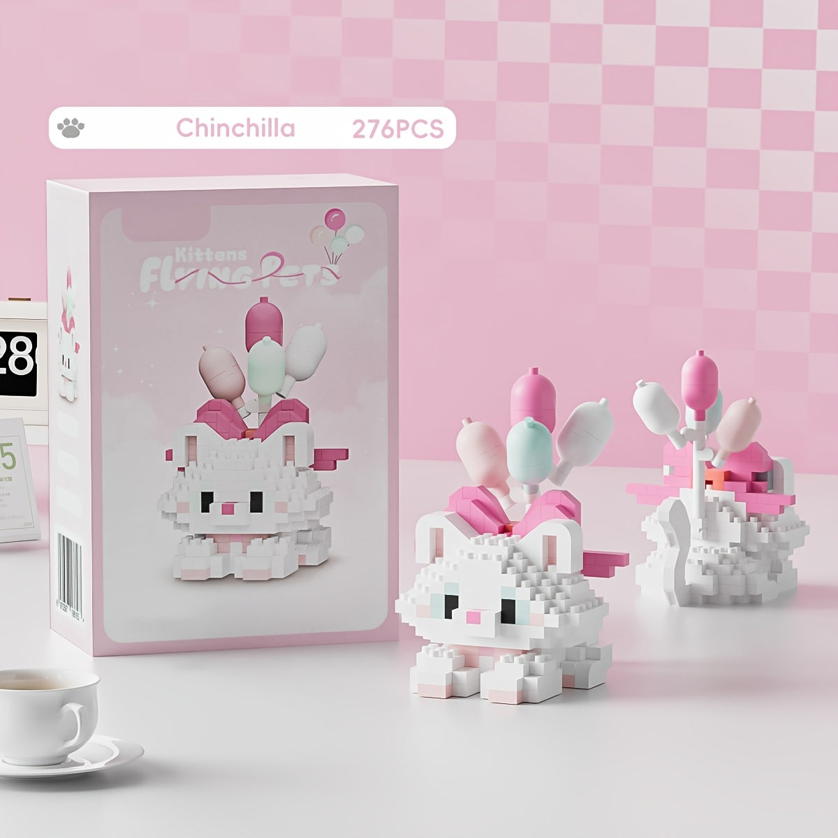 Cat Blocks with Balloons Set