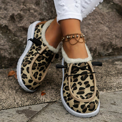Leopard Pattern Non-slip Warm Walking Sneakers Sport Shoes