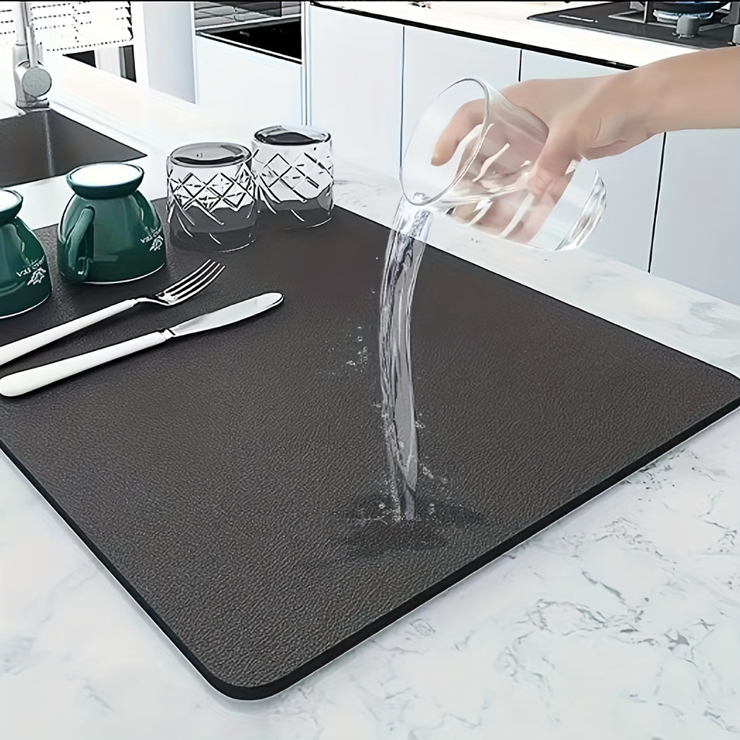 Absorbent Coffee Mat Kitchen Counter Waterproof Plate Drying Mat Microfiber