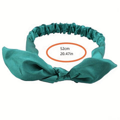 Satin Headband Bowknot Decor Head Hook Stretchy Headdress Silky Hair Band