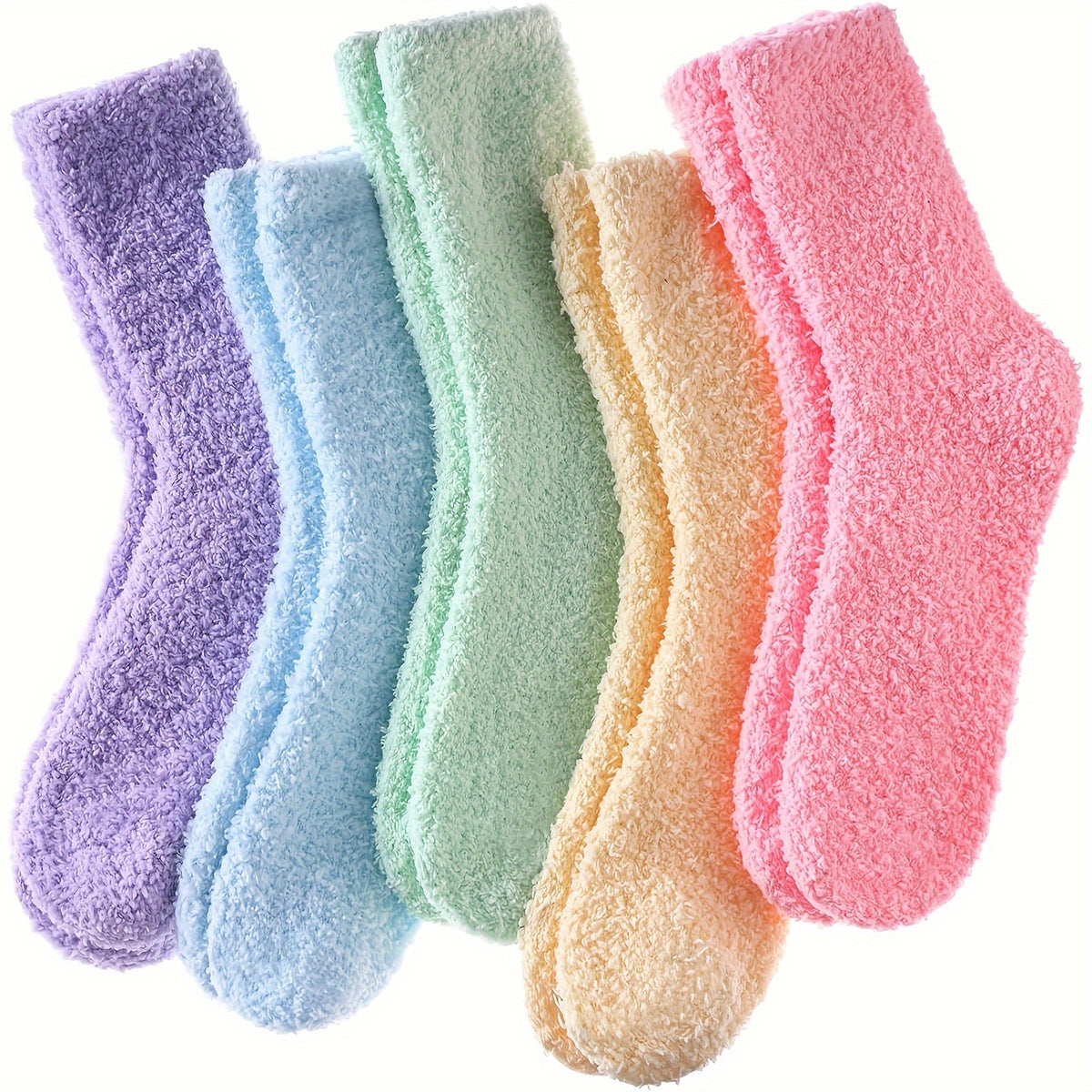 5 Pairs Women's Winter Fuzzy Socks Cozy Fluffy Warm Slipper Socks