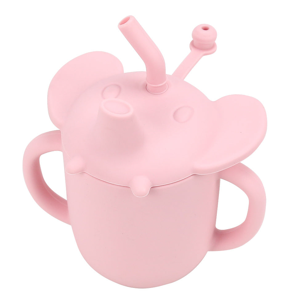 3 in 1 Silicone Training Cup with Straw Lid - 7oz