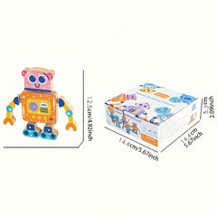 Wooden Robot Building Blocks Puzzle Toy Set 5pcs Interactive Robot Toys