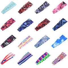 Colorful Pattern Sweatband for Women Stretchy Sports Headband