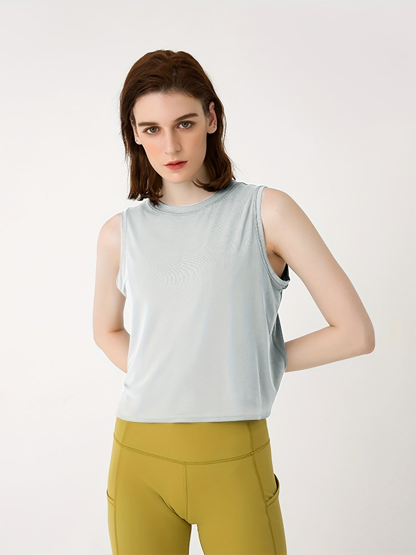 Solid Sports Tank Top Sleeveless Running Sleeveless Tops Women's Tops
