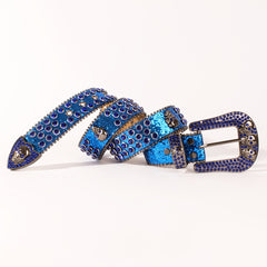 Skull Metal Buckle Belt Bling Rhinestone Western Belt