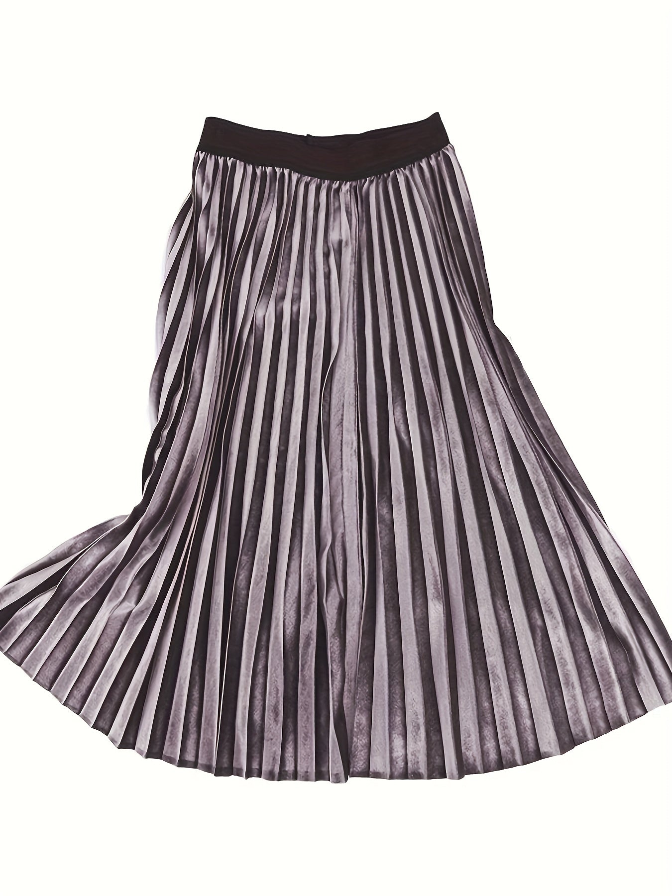  High Rise Velvet Pleated Maxi Skirt