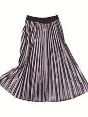  High Rise Velvet Pleated Maxi Skirt