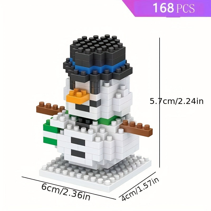 Santa Claus Snowman Elk Mini Building Blocks Toy Ornament Christmas Gift