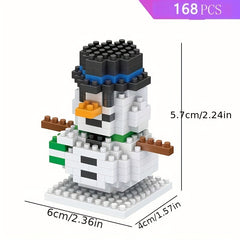 Santa Claus Snowman Elk Mini Building Blocks Toy Ornament Christmas Gift