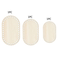 6pcs DIY Oval Blank Crochet Basket Wood Base 2mm Thickness Craft Making