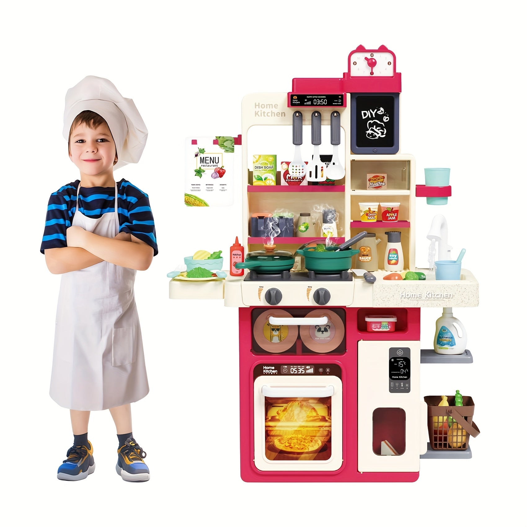 Pretend Kitchen Toys Simulated Kitchen Girl Cooking Steaming Set