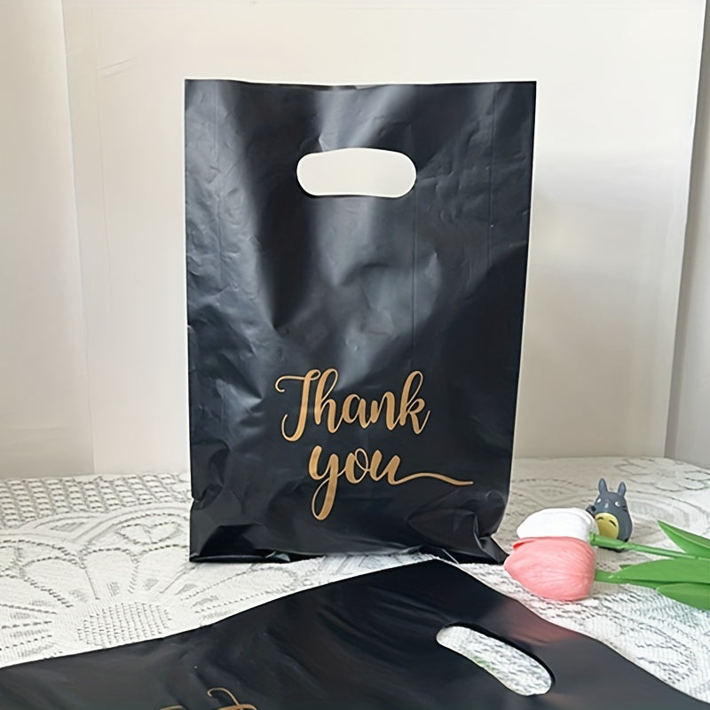 10pcs 'Thank You' Plastic Shopping Bags for Gift Packaging