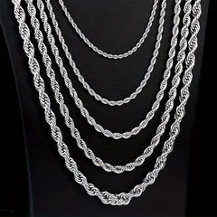 Hip Hop Spiral Chain Necklace Stainless Steel Vintage Necklace For Men