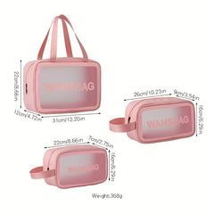 3pcs Transparent Letter Pattern Cosmetic Bags