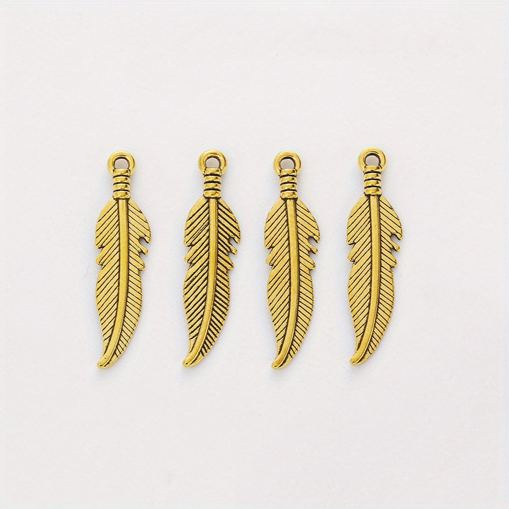 30pcs Alloy Feather Charms Pendants for DIY Jewelry Making Bracelet Necklace