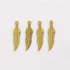 30pcs Alloy Feather Charms Pendants for DIY Jewelry Making Bracelet Necklace