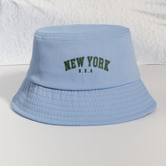 York Print Bucket Hat Unisex Lightweight Sunscreen Fisherman Cap