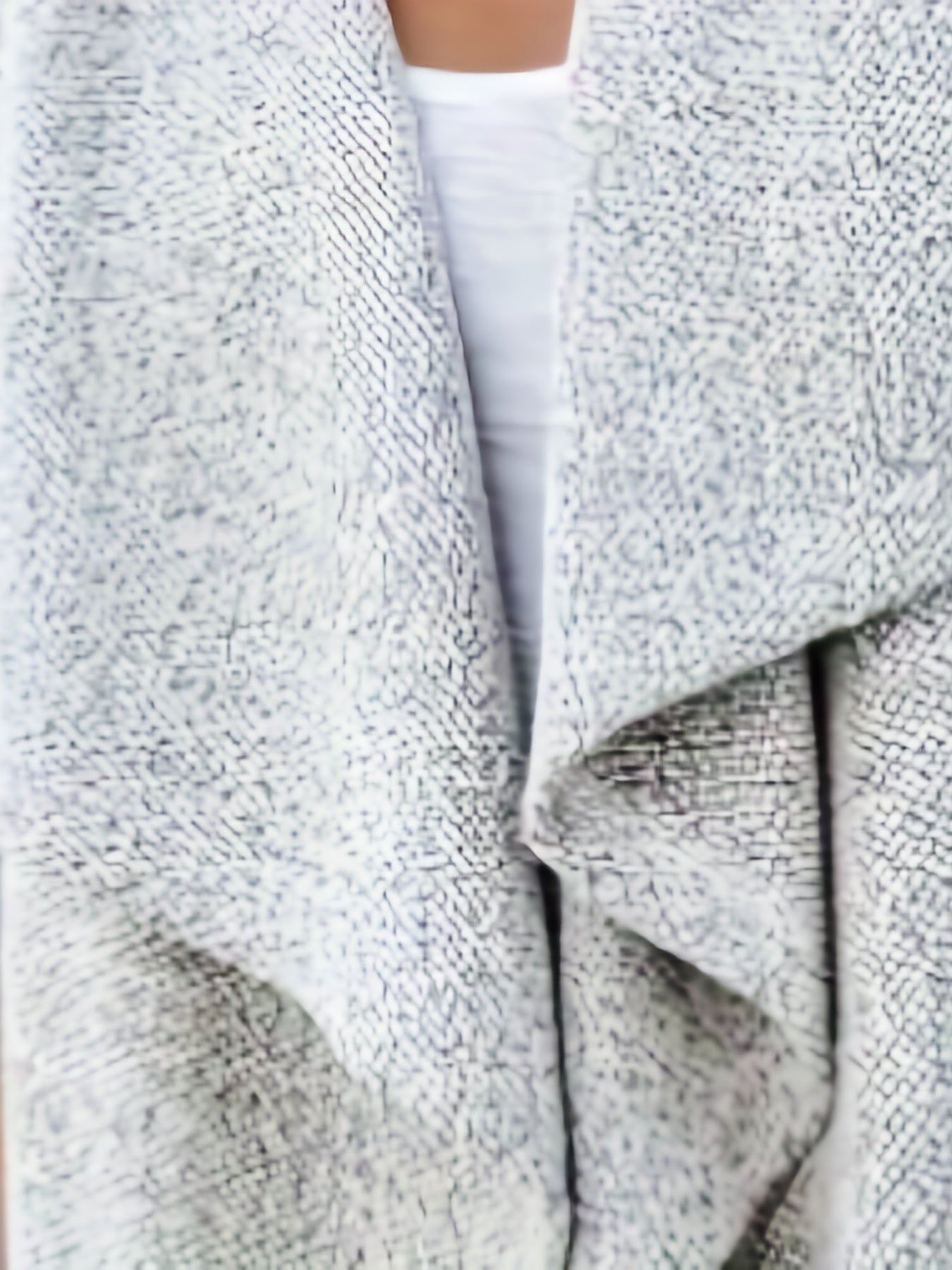  Casual Cardigan Women's Plus Solid Long Sleeve Waterfall Collar