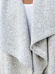  Casual Cardigan Women's Plus Solid Long Sleeve Waterfall Collar