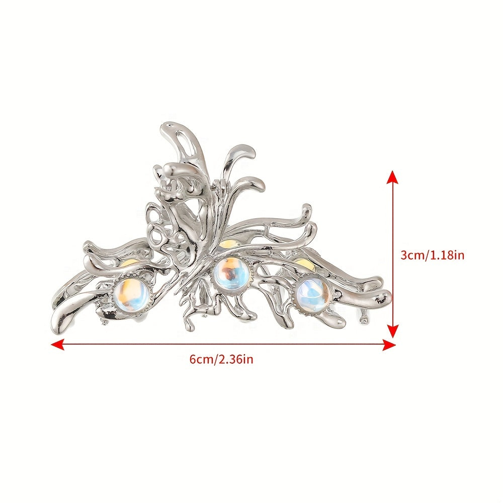 Metal Butterfly Hair Clip Large Shark Claw Headdress