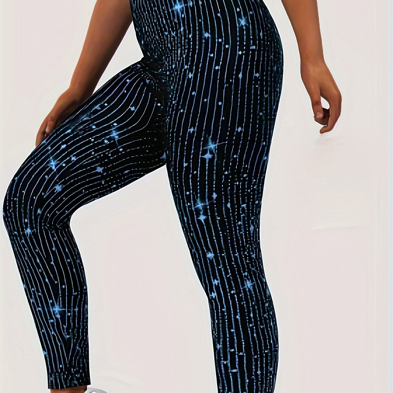  Casual Leggings Women's Plus Stripe & Dot & Star Print Leggings