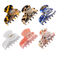 Plaid Hair Claw Clip Acetic Acid Tortoiseshell Non Slip Strong Grip