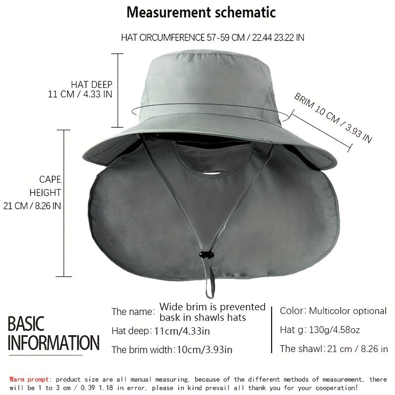 Mesh Sun Hat UV Protection Bucket Hat with Neck Cover