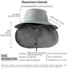 Mesh Sun Hat UV Protection Bucket Hat with Neck Cover