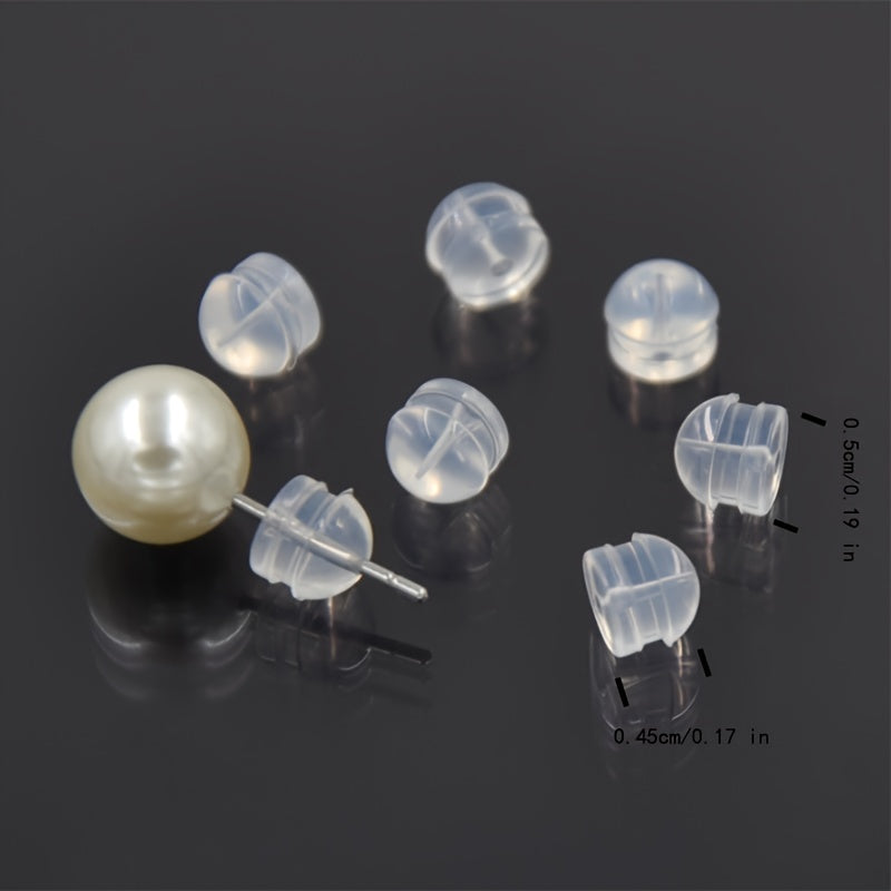 50pcs Clear Silicone Hamburger Earplugs for Jewelry Supplies