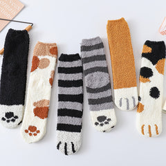 6 7 Pairs Plush Floor Socks Comfy & Soft Mid Tube Socks Women's Stockings