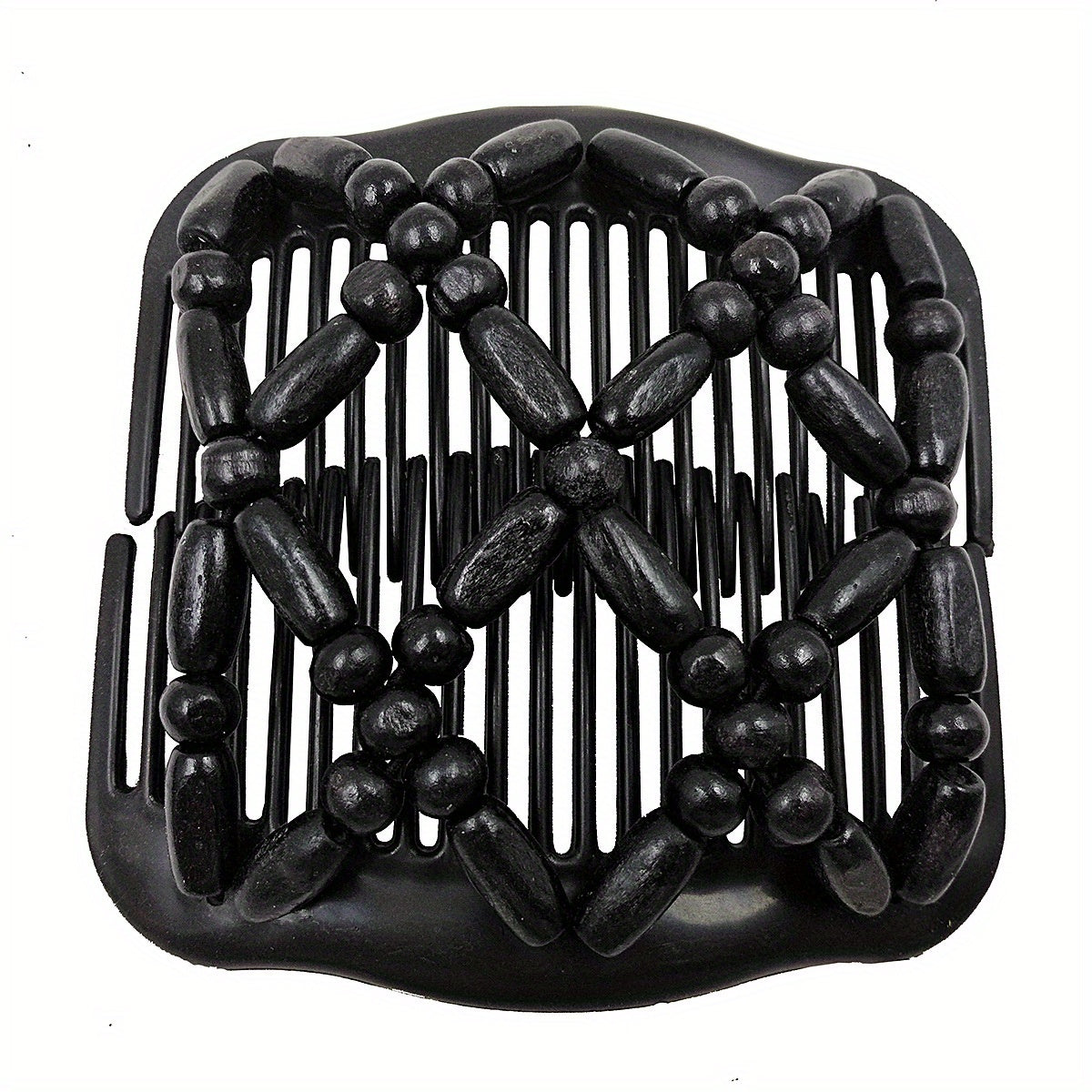 Boho Wooden Beaded Double Side Hair Comb