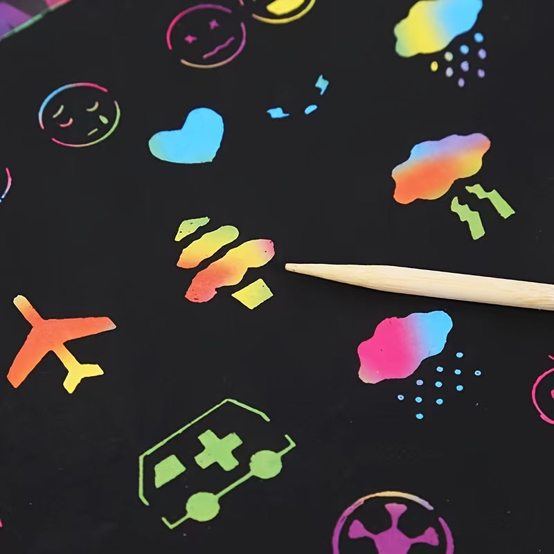 Rainbow Scratch Off Notebook Set - 12 Sheets