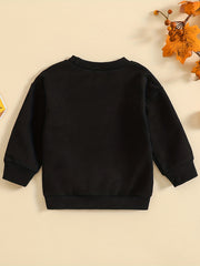 Halloween Letter Print Long Sleeve Sports Sweatshirt for Toddlers