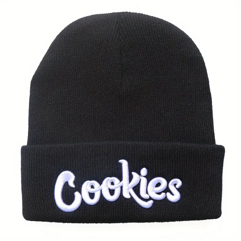 Letter Embroidery Cotton Beanie Solid Knit Hat Hip Hop Unisex Couple Skull Hats