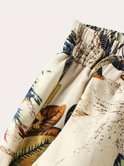  Boho Pants Women's Plus Floral Print Wide Leg Pants