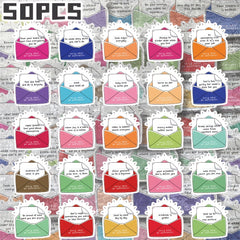 50pcs Happiness Stickers Positive Affirmation Quotes Birthday Rewards S