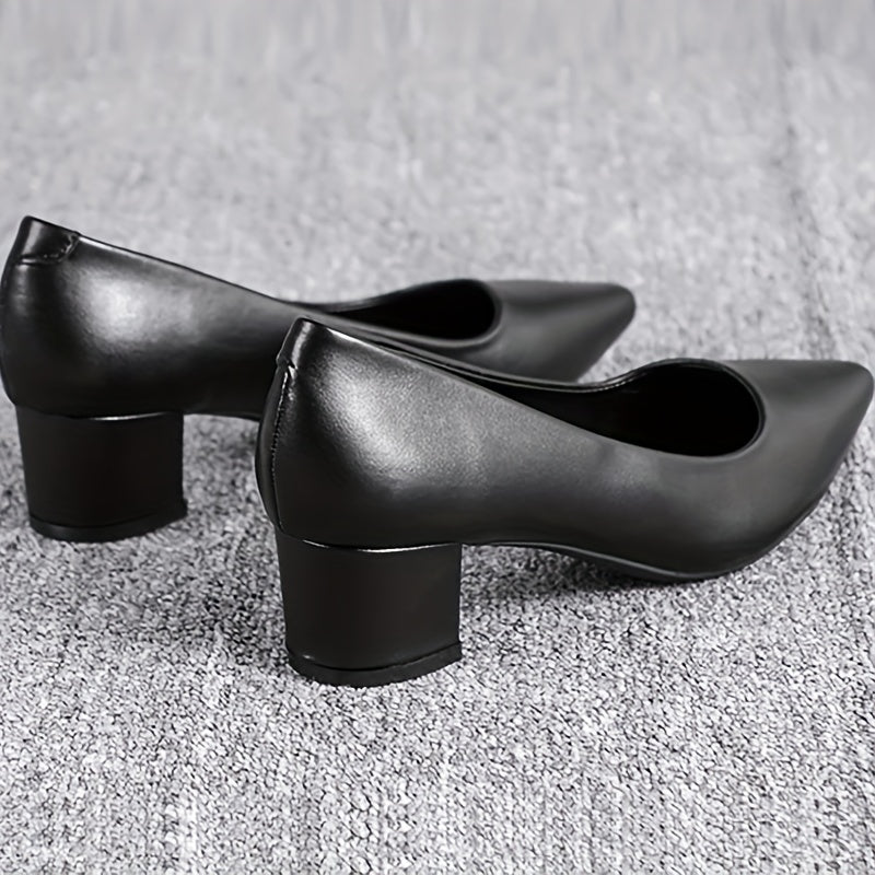 Women's Pointed Toe Court Pumps Slip On Office Heels