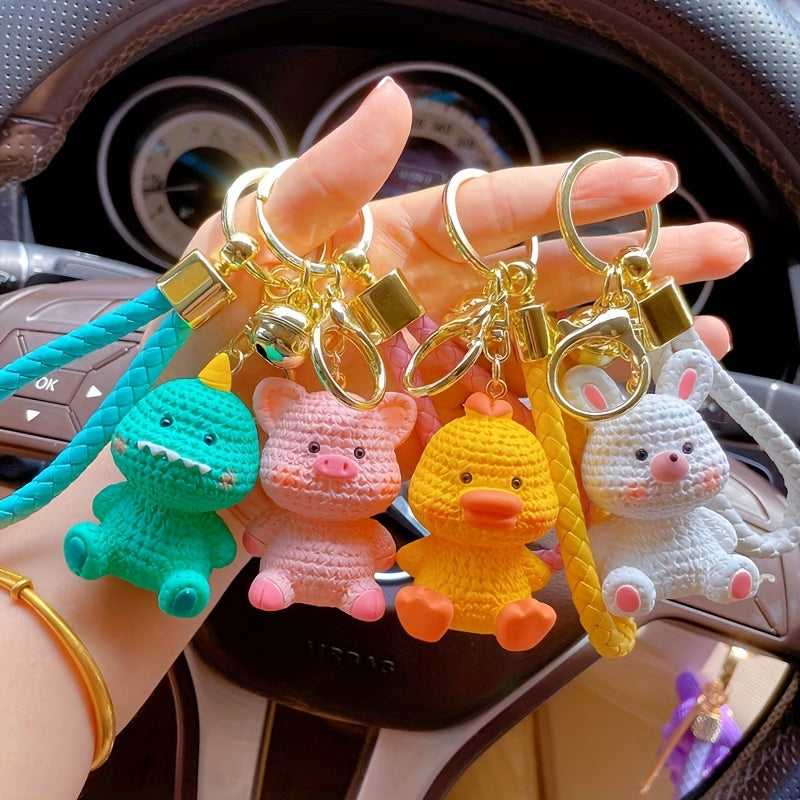 Resin Bunny Pig Dinosaur Keychain Bag Charm Car Keyring Pendant