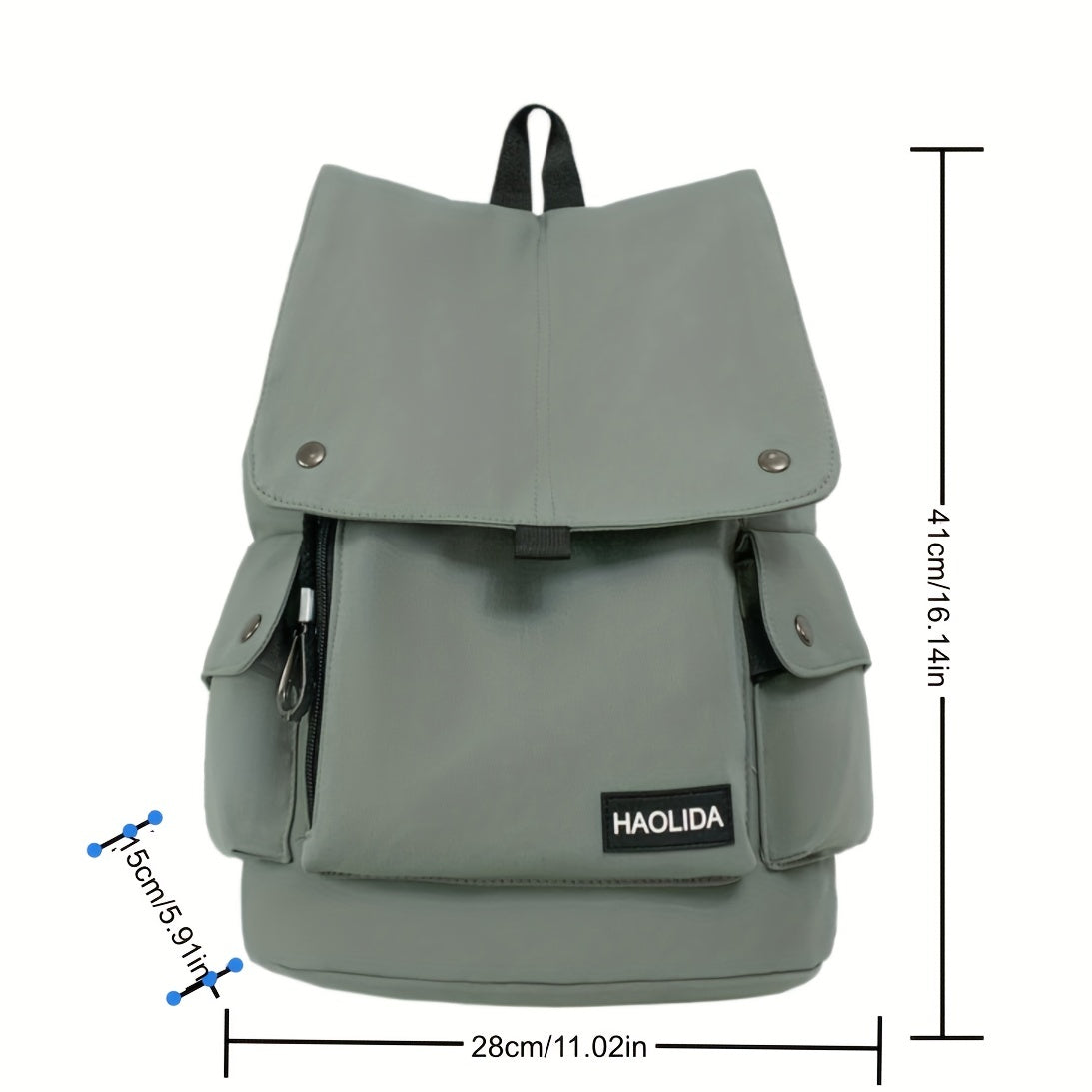 Casual Flap Backpack Drawstring School Bag Nylon Outdoor Travel Daypack
