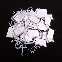 1000pcs Small Labels with String Blank Gift Hang Paper Marking Tag