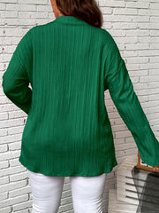 Women's Solid Button Up Blouse