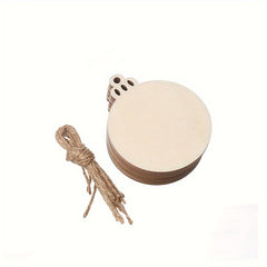 10pcs Natural Wood Small Pendants DIY Crafts Wood Chips Home Christmas Ornaments