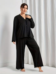  Lace Trim PJ Set